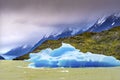 Blue Iceberg Grey Lake Torres del Paine National Park Chile Royalty Free Stock Photo