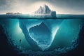 Blue Iceberg. Illustration AI Generative