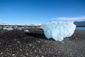 Blue iceberg in Jokulsarlon glacier lake, South Iceland