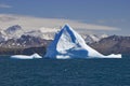 Blue iceberg with land Royalty Free Stock Photo