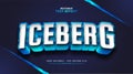 Blue Iceberg Text Style with 3D Embossed Effect Royalty Free Stock Photo