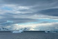 Blue Icebergs floating in Antarctica Royalty Free Stock Photo