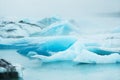 Blue icebergs in Jokulsarlon glacial lagoon, Iceland Royalty Free Stock Photo