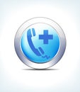 Blue Icon Button Phone Call Help, Medical Assistance, Healthcare Royalty Free Stock Photo