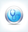 Blue Icon Button Stethoscope, Healthcare & Pharmaceutical presentations Royalty Free Stock Photo