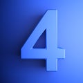 Blue icon number 4 - 3D rendering illustration Royalty Free Stock Photo