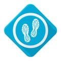 Blue icon sport shoes print with long shadow Royalty Free Stock Photo