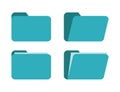 Blue icons folder for aplication smartphone or computer Royalty Free Stock Photo