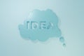 Blue Idea, speech bubble icon isolated on blue background. Message speech bubble idea with cloud talk. Minimalism Royalty Free Stock Photo