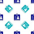 Blue Identification badge icon isolated seamless pattern on white background. It can be used for presentation, identity Royalty Free Stock Photo