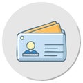 Blue identification card icon with photo and yellow cards vector illustration Royalty Free Stock Photo