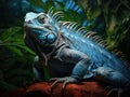 Ai Generated illustration Wildlife Concept of Blue Iguana Cayman Islands