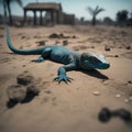 blue iguana in desert, mexico