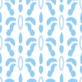 Blue ikat seamless vector pattern. Textile fabric