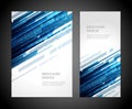 Blue illuminated diagonal stripes dynamic flow brochure booklet cover design template set vector
