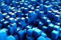 A blue image of many cubes with a blue background Royalty Free Stock Photo