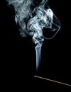 Blue Incense Smoke Royalty Free Stock Photo