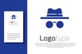 Blue Incognito mode icon isolated on white background. Logo design template element. Vector