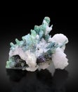 Blue indicolite tourmaline cluster from afghanistan Royalty Free Stock Photo