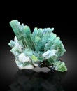 Blue indicolite tourmaline cluster from afghanistan Royalty Free Stock Photo