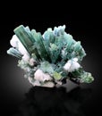 Blue indicolite tourmaline cluster from afghanistan Royalty Free Stock Photo