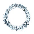 Blue and indigo big branches  frame Royalty Free Stock Photo