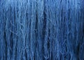 Blue indigo dye cotton thread : Closeup