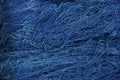 Blue indigo dye silk thread : Closeup