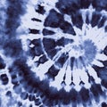 Blue Indigo Tye Die. Grunge Spiral. White Print Royalty Free Stock Photo