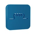 Blue Inductor in electronic circuit icon isolated on transparent background.