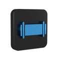Blue Industry metallic pipe icon isolated on transparent background. Black square button.