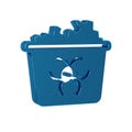 Blue Infectious waste icon isolated on transparent background. Tank for collecting radioactive waste. Dumpster or