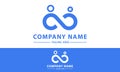 Blue Infinity Loop Abstract People Chat Logo Design Royalty Free Stock Photo