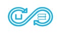 Blue Infinity Loop Line Art Vector Icon, vector design Generative AI Royalty Free Stock Photo