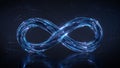 Blue infinity symbol 3D rendering illustration