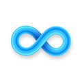 Blue infinity symbol icon from glossy wire with