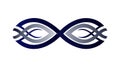 Blue Infinity Symbol, Interconnected Endless Loop Design, vector design Generative AI Royalty Free Stock Photo