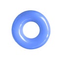 Blue Inflatable Pool Float Ring Isolated on White Background Royalty Free Stock Photo