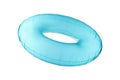 Blue inflatable ring isolated on white. Beach accessory Royalty Free Stock Photo