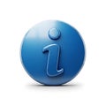 Blue information symbol icon round button glossy design white background Royalty Free Stock Photo