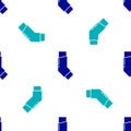 Blue Inhaler icon isolated seamless pattern on white background. Breather for cough relief, inhalation, allergic patient Royalty Free Stock Photo