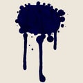Blue ink blot Royalty Free Stock Photo