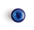Blue ink for calligraphy ink bottle isolated clipping mask on white background, top view Royalty Free Stock Photo