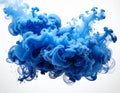 Blue ink cloud explosion abstract background Royalty Free Stock Photo