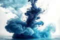 Blue Ink Diffusing in Water Scene