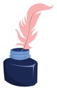 Blue ink and pink quil, icon Royalty Free Stock Photo