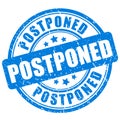 Blue ink postponed stamp