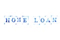 Blue ink of rubber stamp in word home loan on white paper background Royalty Free Stock Photo