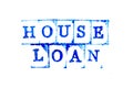 Blue ink of rubber stamp in word house loan on white paper background Royalty Free Stock Photo