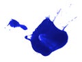 Blue ink splash liquid splattered inkblot drop